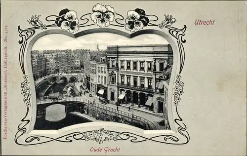 Passepartout Ak Utrecht Niederlande, Oude Gracht