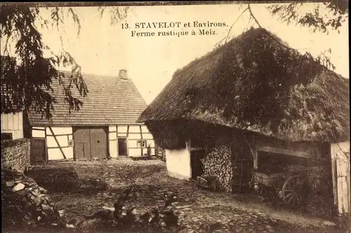 Ak Stavelot Wallonien Lüttich, Ferme rustique á Meiz