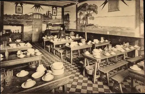 Ak Charleroi Wallonien Hennegau, 2e Regiment Chasseurs a pied, eetzaal, Regiment Jagers te voet