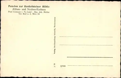 Ak Winden Weilrod im Taunus, Pension Runkelsteiner Mühle