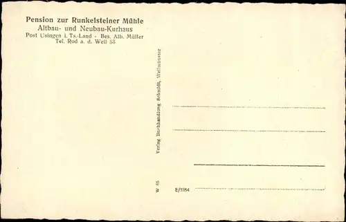 Ak Winden Weilrod im Taunus, Pension Runkelsteiner Mühle