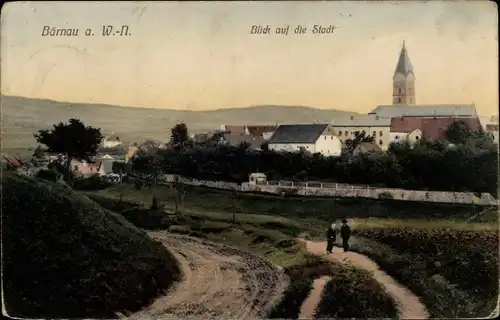 Ak Bärnau an der Waldnaab Oberpfalz, Gesamtansicht, Kirche