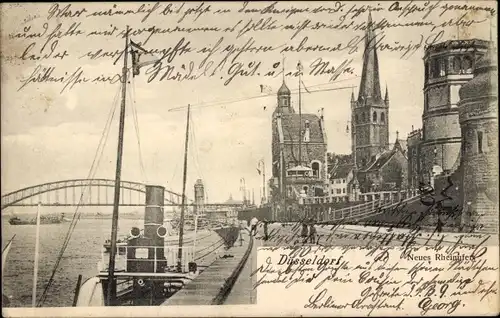 Ak Düsseldorf am Rhein, Neues Rheinufer