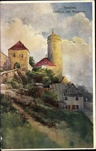 Ak Bautzen in der Oberlausitz, Eselsberg, alter Wasserturm