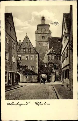 Ak Rothenburg ob der Tauber Mittelfranken, Weißer Turm