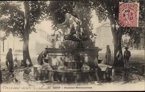 Ak Setif Algerien, Fontaine Monumentale