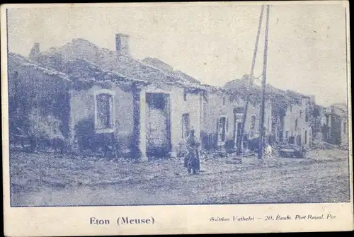 Ak Éton Meuse, Kriegszerstörung 1. WK