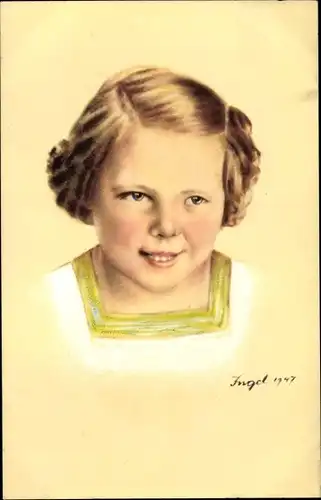Künstler Ak Ingel, Prinzessin Beatrix der Niederlande, Portrait
