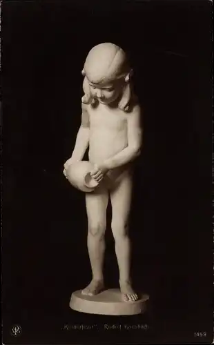 Ak Plastik von Rudolf Kaesbad, Kinderfigur