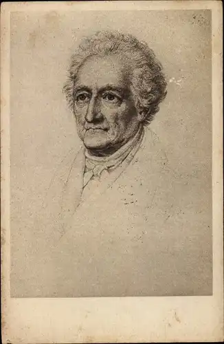 Künstler Ak Schwerdtgeburth, Portrait, Schriftsteller Johann Wolfgang von Goethe