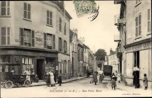 Ak Jouarre Seine et Marne, Rue Petit Muet, Geschäfte, Auto