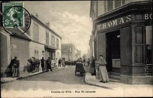 Ak Combs la Ville Seine et Marne, Rue St-Jacques