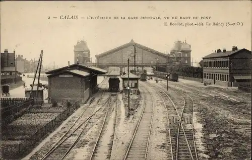 Ak Calais Pas de Calais, L'Interieur de la Gare Centrale