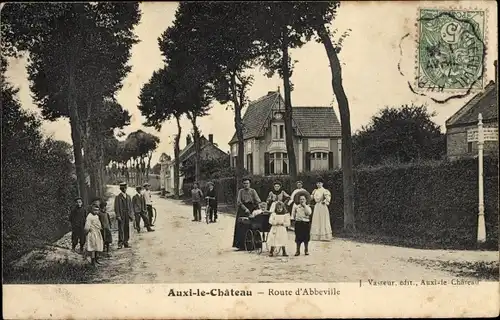 Ak Auxi le Chateau Pas de Calais, Route d'Abbeville