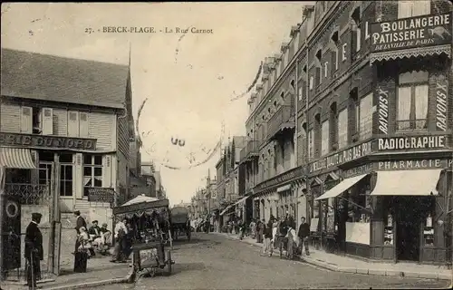 Ak Berck Plage Pas de Calais, La Rue Carnot, Pharmacie