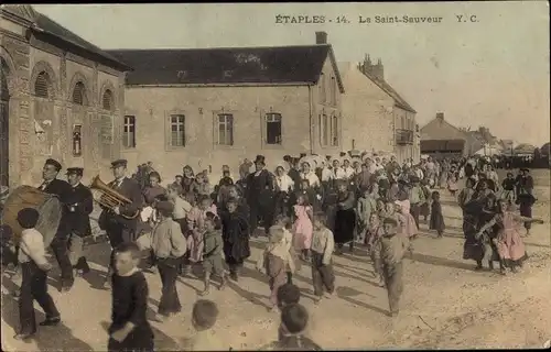 Ak Etaples Pas de Calais, La Saint Sauveur, Kinder