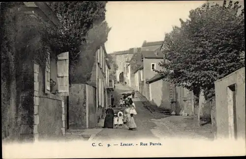 Ak Lescar Pyrénées Atlantiques, Rue Parvis