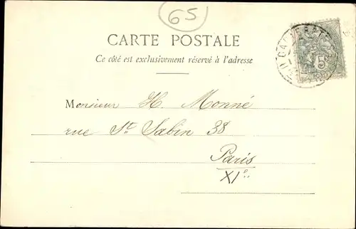 Ak Luchon Hautes-Pyrénées, Place de l'Eglise, Café