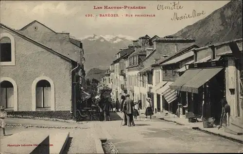 Ak Barèges Hautes Pyrénées, Rue Principale