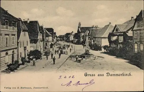 Ak Dannemarie Dammerkirch Elsass Haut Rhin, Straßenpartie