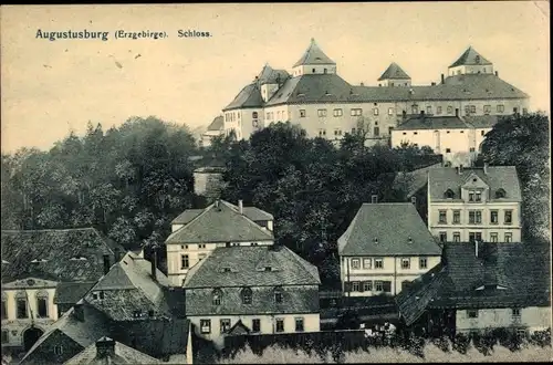 Ak Augustusburg im Erzgebirge, Schloss, Außenansicht