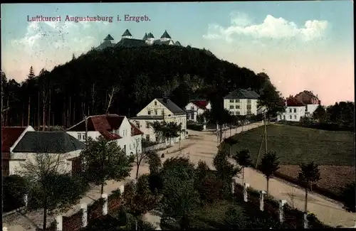 Ak Augustusburg im Erzgebirge, Burg, Berg, Allee