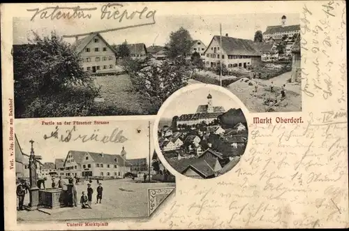 Ak Marktoberdorf im Ostallgäu, Teilansicht, unterer Marktplatz