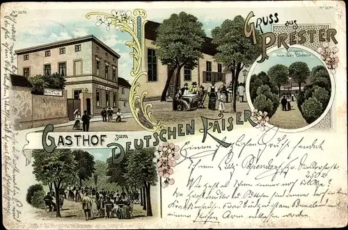 Litho Prester Magdeburg in Sachsen Anhalt, Gasthof zum Deutschen Kaiser