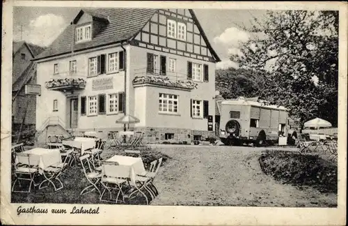 Ak Wolfshausen Weimar Lahn, Gasthof, Terrasse