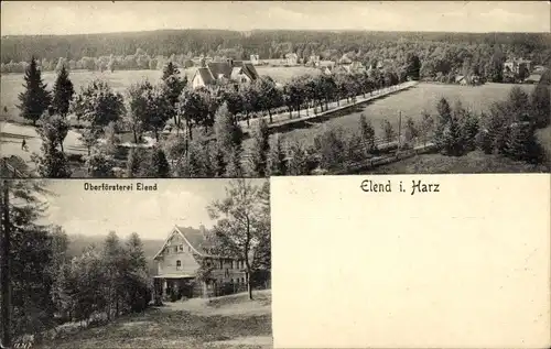 Ak Elend Oberharz am Brocken, Oberförsterei