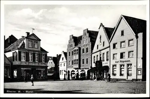 Ak Rheine in Westfalen, Markt, Apotheke, Geschäft