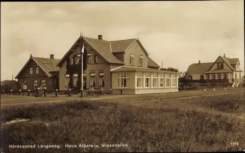 Ak Nordseebad Langeoog Ostfriesland, Haus Albers und Wiesenblick