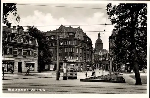 Ak Recklinghausen im Ruhrgebiet, Am Lohtor, Strassenansicht, Telefonzelle