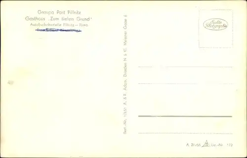 Ak Graupa Pirna in Sachsen, Gasthof Zum tiefen Grund