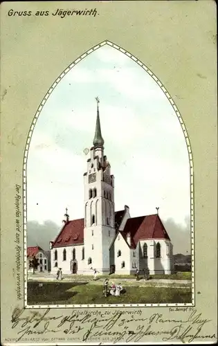 Litho Jägerwirth Fürstenzell in Niederbayern, Filialkirche