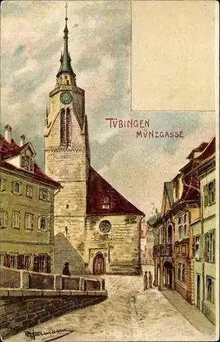 Künstler Ak Hartmann, R., Tübingen am Neckar, Münzgasse