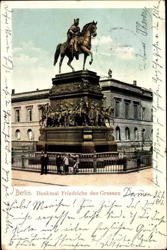 Ak Berlin Mitte, Denkmal Friedrichs des Grossen