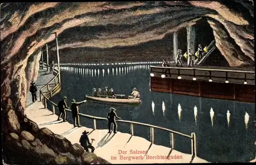 Ak Berchtesgaden, Der Salzsee im Bergwerk