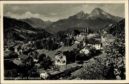 Ak Berchtesgaden in Oberbayern, Teilansicht mit Watzmann