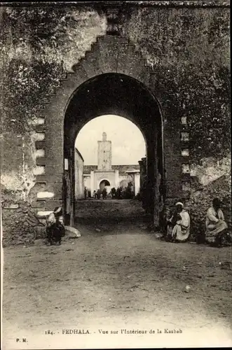 Ak Fedhala Marokko, Vue sur l'intérieur de la Kasbah