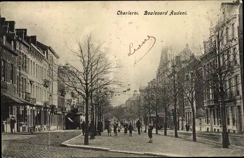 Ak Charleroi Wallonien Hennegau, Boulevard Audeni, Straßenpartie