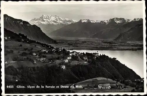 Ak Glion Montreux Kanton Waadt, Alpes de la Savoie et Dents du Midi