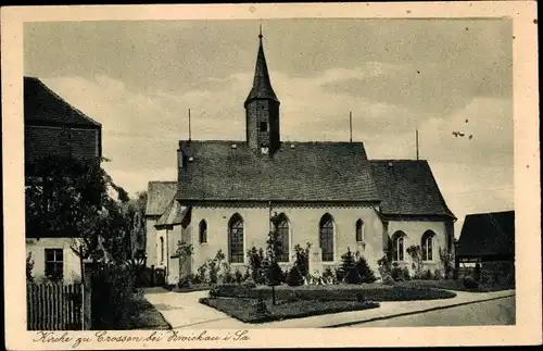 Ak Crossen Zwickau in Sachsen, Seitenansicht der Kirche