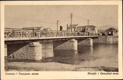 Ak Skopje Üsküb Mazedonien, Gvozdeni most, Eisenbrücke