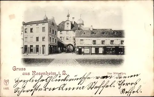 Ak Rosenheim Oberbayern, Partie am Mittertor