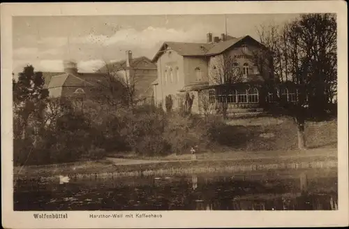 Ak Wolfenbüttel in Niedersachsen, Harztor Wall mit Kaffeehaus