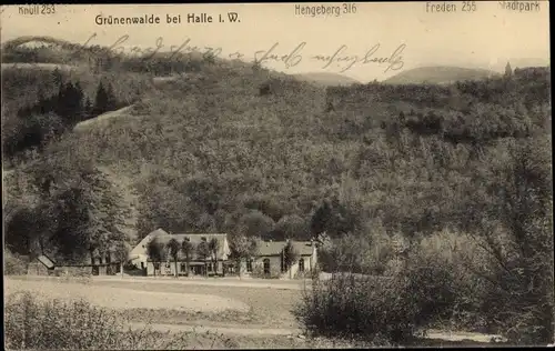 Ak Halle in Westfalen, Grünenwalde, Gastwirtschaft, Knüll, Hengeberg, Freden, Stadtpark