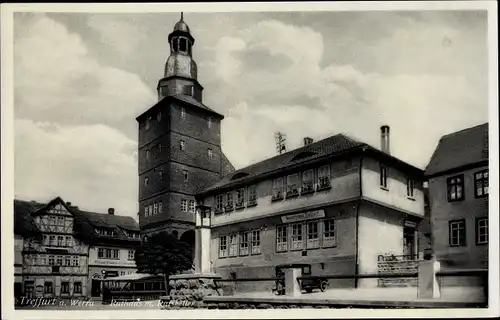 Ak Treffurt an der Werra, Rathaus mit Ratskeller
