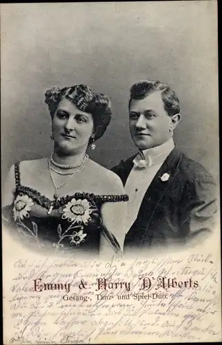 Ak Emmy und Harry d'Alberts, Gesang, Tanz und Spiel Duo