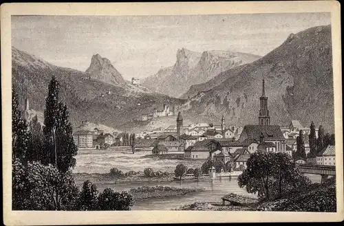 Carte de Visite Bozen Bolzano Südtirol, Panorama vom Ort, Max Ravizza